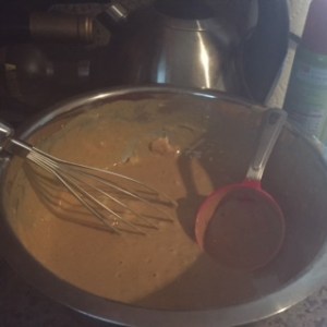 whisk it, whisk it good! also, cute 1/2 cup measure I borrowed from Adam's house. win!